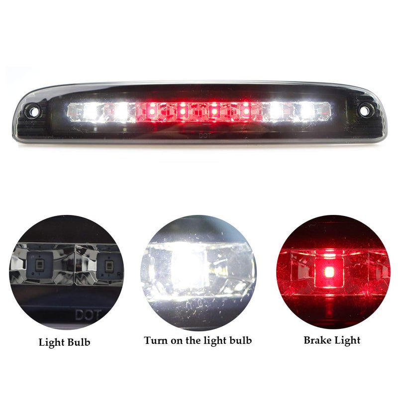 Tresound for 1997-2010 Dodge Dakota LED Bar 3rd Third Tail Brake Light Rear Cargo Lamp High Mount Stop light (Chrome Housing Smoke Lens) - Image 2